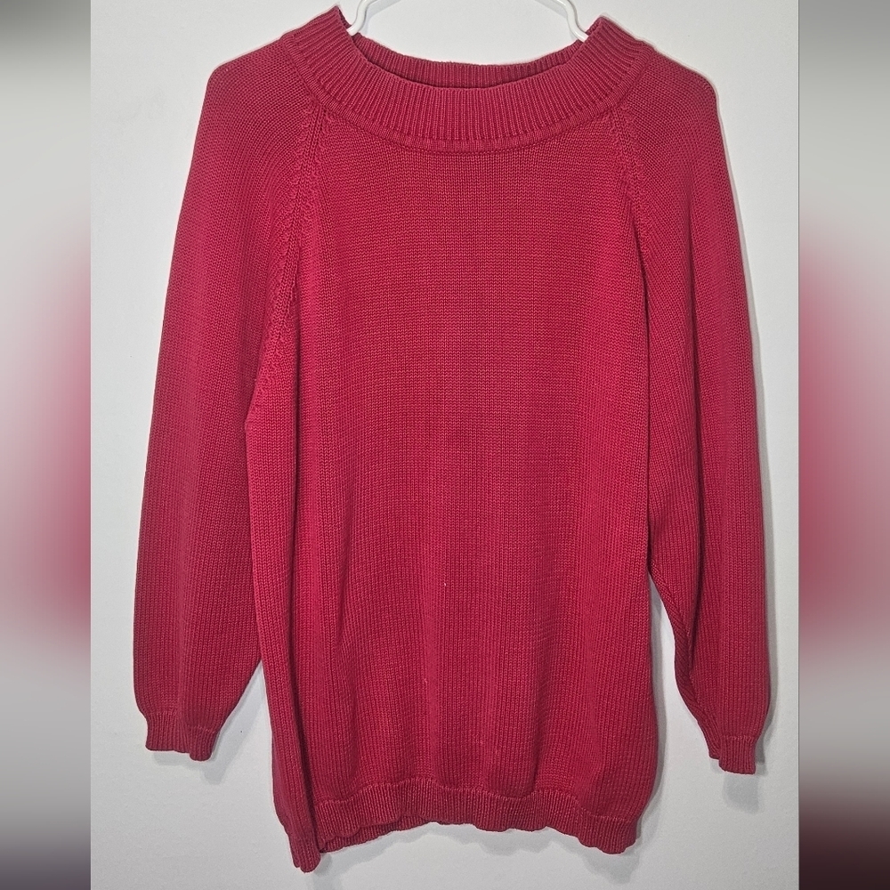 Vintage Honors Apparel Pink Knit Sweater Medium 100% Cotton